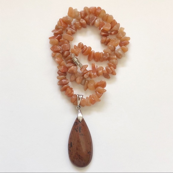 Carnelian and Mahogany Obsidian Bead Necklace - Picture 8 of 8